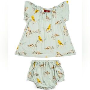 EUC Milk Barn Blue Bird Set, 6-12mos